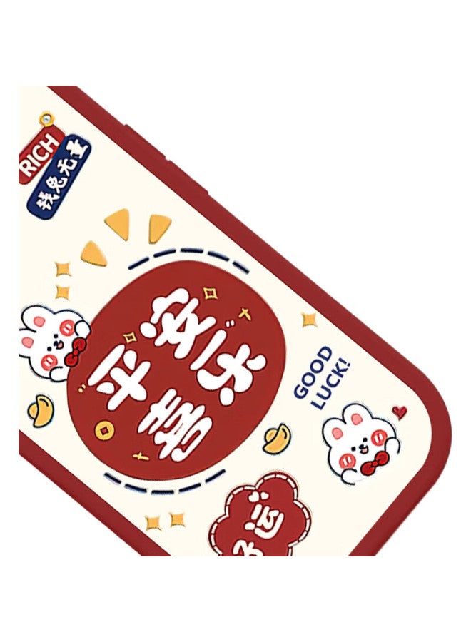 Langling Suitable For Apple Iphone 11 Case, Iphone 11 Protective Cover, Full Protection Lens Rabbit Year Painted New Year Ultra-Thin Lambskin, Men'S And Women'S Silicone Shockproof Soft Case, Peace And Joy - Image 2