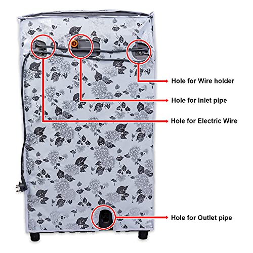 Classic® Top Load Washing Machine Cover Suitable for Samsung Back Panel 6 Kg, 6.5 Kg, 7 Kg, 7.5 Kg, 8 Kg (55cmsX55cmsX92cms, Half White & Grey, Medium) - Image 5
