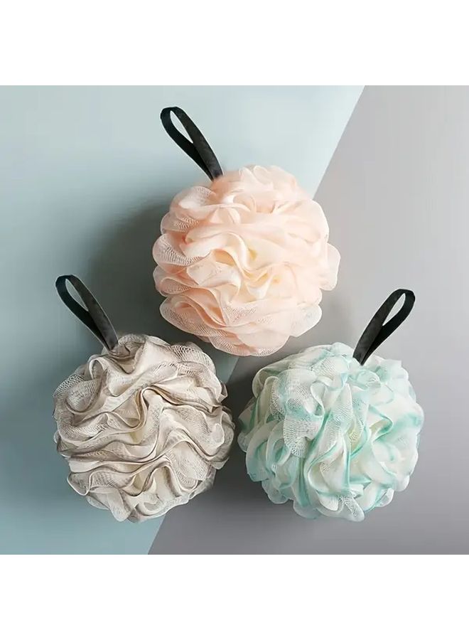 2pcs Bath Ball Set With Hooks Soft Durable Gradient Color Gray - Image 1