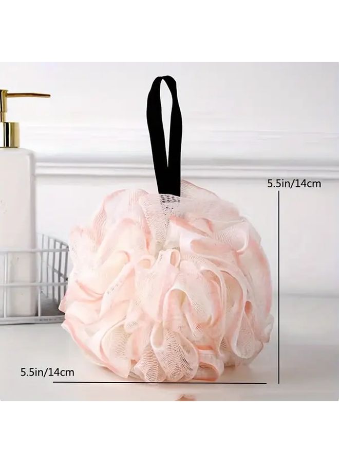 2pcs Bath Ball Set With Hooks Soft Durable Gradient Color Gray - Image 4