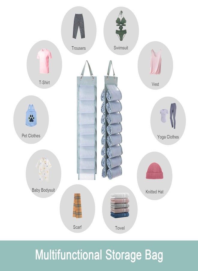 DHSFKBE Legging Organizer Storage, T-Shirt Organizer, Hanging Closet Organizer, Hanging Clothes Organizer with 16 Roll Compartments for Yoga Pants, Tank Top, Towel, Underwear, Shirt (Grey) - Image 4