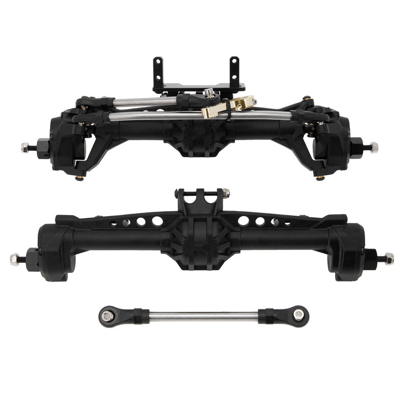 MEUS RACING SCX10 Axles Front & Rear Portal Axles for Axial SCX10 SCX10 II 1/10 RC Crawler Upgrade Pasrts, Nylon Axles with Steel Gears and Metal Bearings (Black) - Image 1