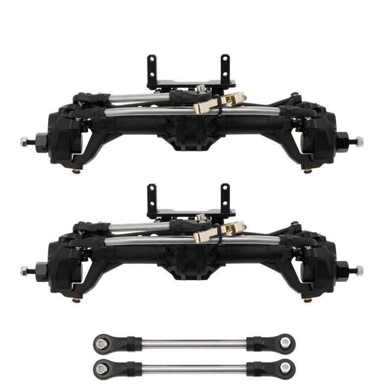 MEUS RACING SCX10 Axles Front & Rear Portal Axles for Axial SCX10 SCX10 II 1/10 RC Crawler Upgrade Pasrts, Nylon Axles with Steel Gears and Metal Bearings (Black) - Image 3