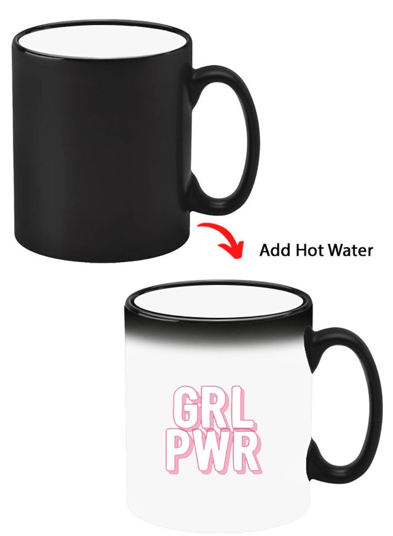 Theodor Color Changing Heat Sensitive Ceramic Mug, Image Revealed When HOT Liquid is Added! Girl power 2 - Image 1