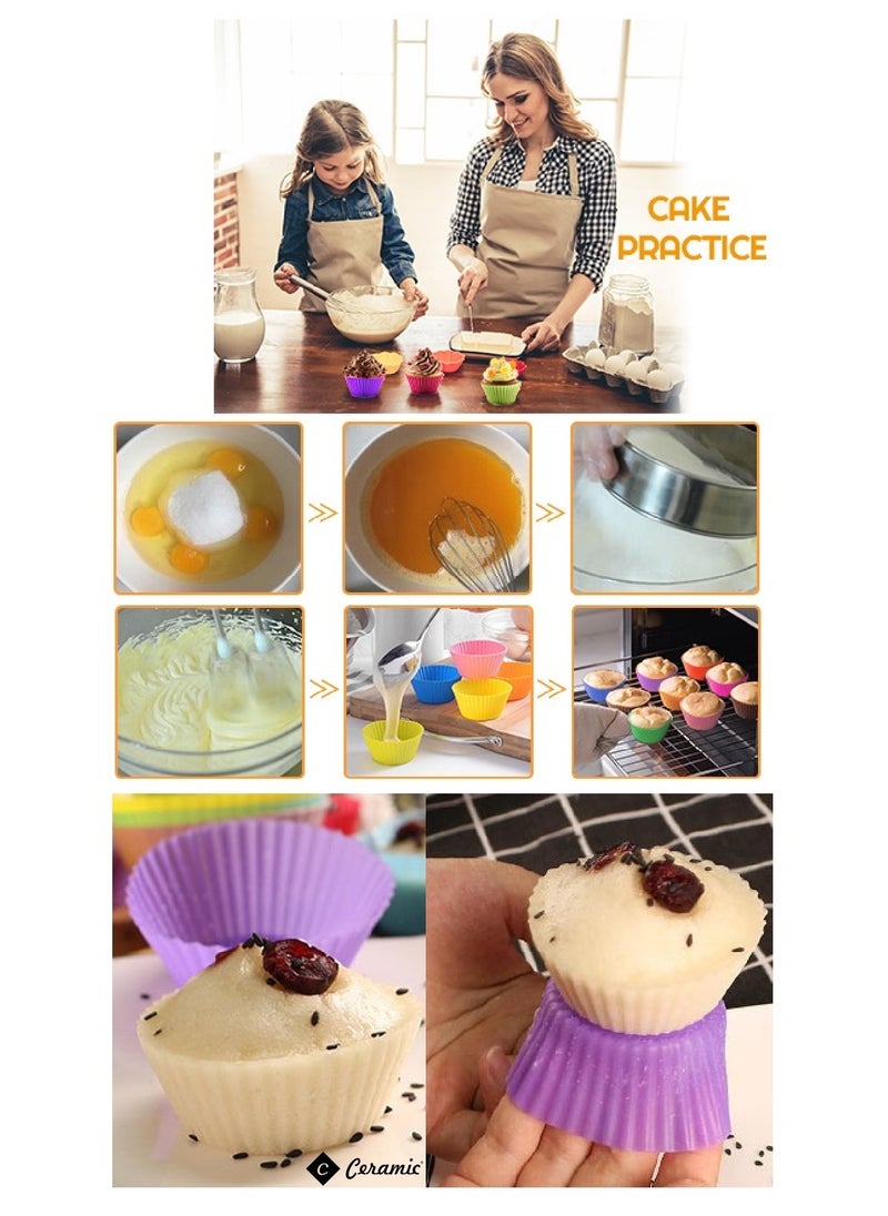 CERAMIC Silicone Muffin 21 Pack Cups Selizo Silicone Cupcake Baking Cups Reusable Muffin Liners Cupcake Wrapper Cups Holders for Muffins Cupcakes and Candies  - Image 5