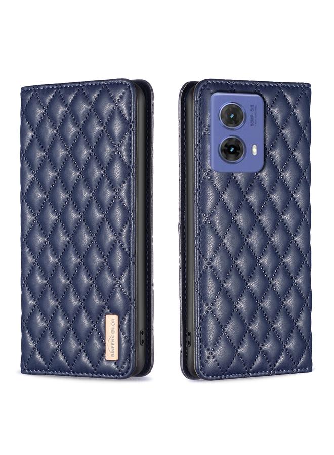 S-TOP Case For Motorola Moto G85 Diamond Lattice Magnetic Leather Flip Phone Case - Image 1