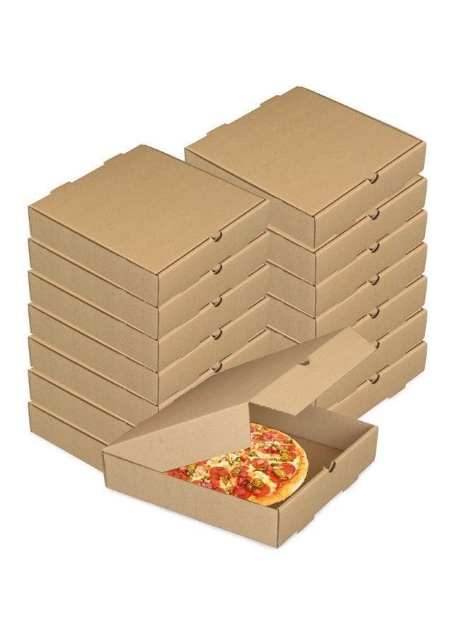 Lainrrew 15 Pcs Pizza Boxes, Lainrrew Kraft Corrugated Pizza Boxes Takeaway Cardboard Boxes Take Out Food Containers Packing Boxes for Pizza, Cake, Cookies, Food (7 inch) - Image 1