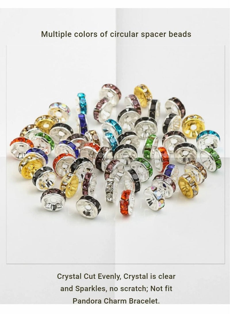Excefore 450Pcs 8mm Round Spacer Beads, Crystal Beads, Rhinestone Beads, Charms for Jewelry Making Necklaces, Bracelet Pendants (9 Colors-8mm) - Image 5