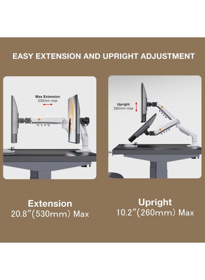 NB NORTH BAYOU Universal Monitor Desk Mount F80 Series - Fits 17"-30" or Larger Screens (Up to 19.8lbs) - Fully Adjustable Stand with Tilt, Swivel & 360° Rotation - Image 2