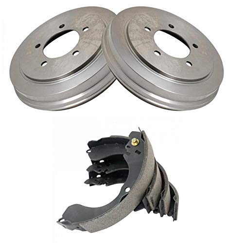 TRQ Brake Drum & Shoe Rear Set Kit Compatible with Chrysler Dodge Jeep - Image 1