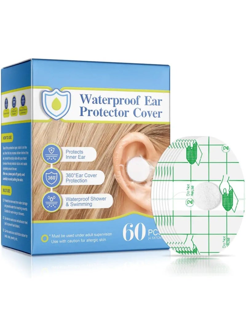 saykfoe Waterproof Ear Protector Cover 60 Pcs, Kids Ear Protector New Born Ear Protection for Bathing, Swimming, Shower, Disposable Baby Ear Cover Stickers for Kids and Adults Water Activities ﻿ - Image 1
