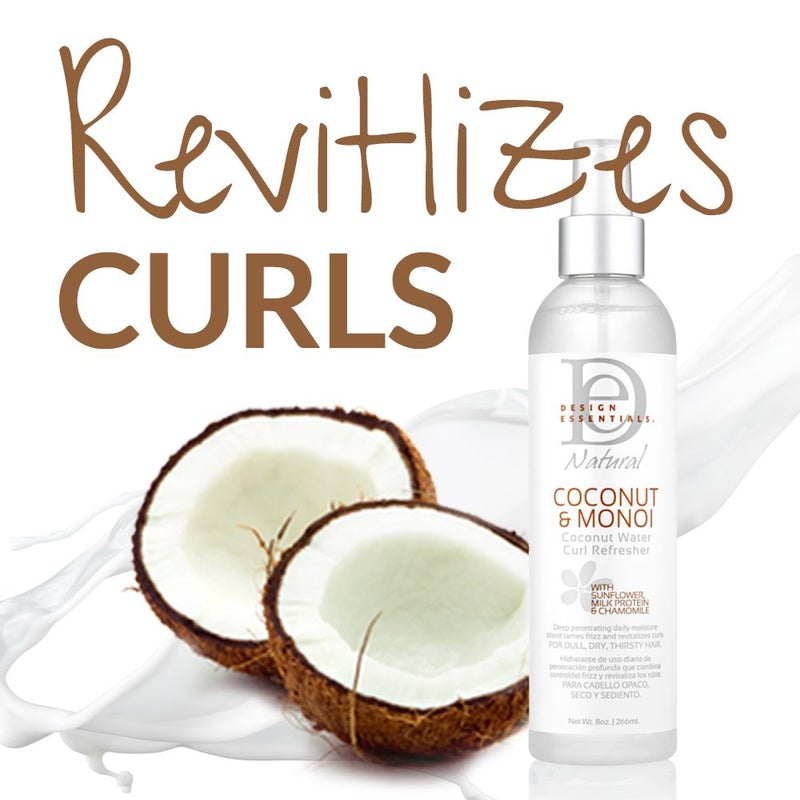 Design Essentials Natural Coconut & Monoi Coconut Water Curl Refresher with Sunflower, Marshmallow Root & Aloe, 8 Ounce - Image 3