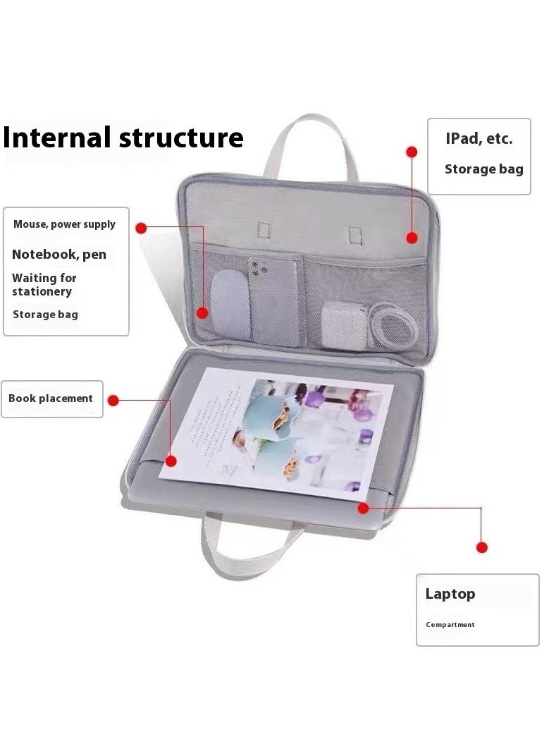 حقيبة لاب توب و ماك بوك (15.6) بوصة أنها مقاومة للسقوط و الماء هي حقيبة يد ذات تصميم بسيط للرجال والنساء 42*30.5*3.5 سم - Image 2