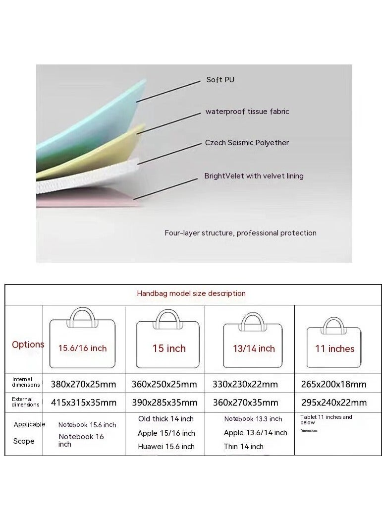 حقيبة لاب توب و ماك بوك (15.6) بوصة أنها مقاومة للسقوط و الماء هي حقيبة يد ذات تصميم بسيط للرجال والنساء 42*30.5*3.5 سم - Image 5