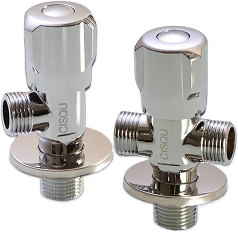 Brass Triangle Valve Water Stop 1 2IN 3 4IN Thread Washing Machine Connector A1 4 Points Screw - Image 1