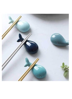 KASTWAVE Ceramic Chopsticks Rests 4 Pieces lovely Dolphin Shaped Chopsticks Rests Lovely Animals Dinner Spoon Stand Spoon Knife Fork Holder Rack Desktop Decorations Kitchen Tools  - Image 3