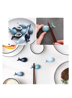 KASTWAVE Ceramic Chopsticks Rests 4 Pieces lovely Dolphin Shaped Chopsticks Rests Lovely Animals Dinner Spoon Stand Spoon Knife Fork Holder Rack Desktop Decorations Kitchen Tools  - Image 2