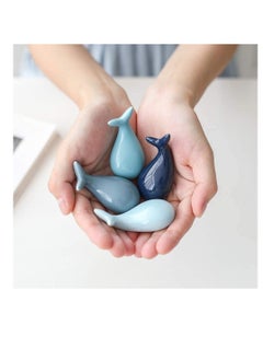 KASTWAVE Ceramic Chopsticks Rests 4 Pieces lovely Dolphin Shaped Chopsticks Rests Lovely Animals Dinner Spoon Stand Spoon Knife Fork Holder Rack Desktop Decorations Kitchen Tools  - Image 5