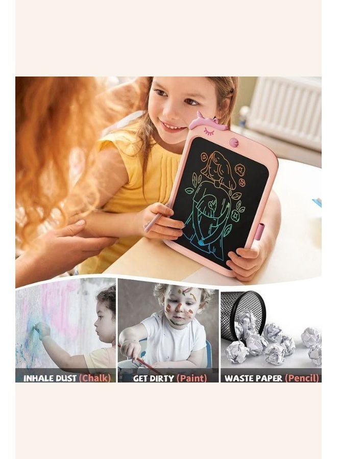 10-inch LCD Writing Tablet for Kids, Colorful Toddlers Toys Drawing Board, Educational Girls Toys, Unicorn Doodle Board for 2-8 Year Olds, Boys Birthday  Gifts - Pink - Image 2