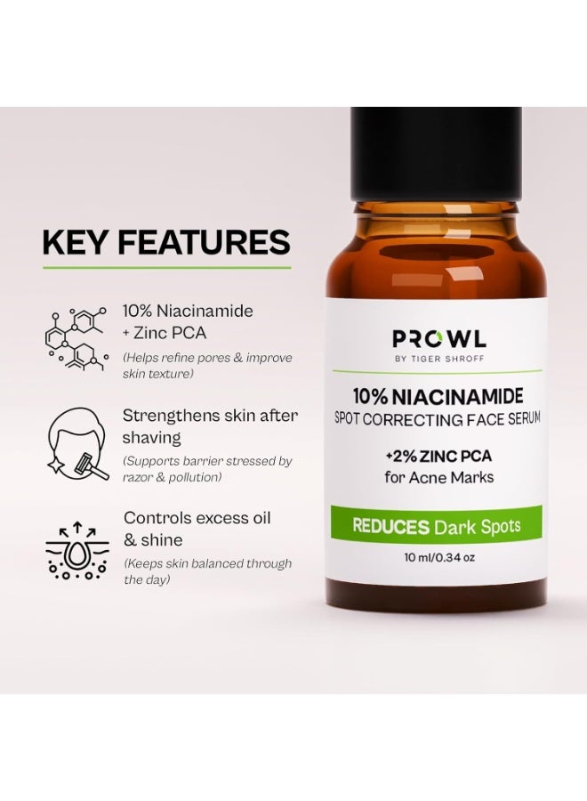 PROWL by Tiger Shroff 10% Niacinamide spot correcting face Serum with 2% Zinc PCA for Oily & Acne Prone Skin | Reduces Dark Spots, Pigmentation & Controls Oil for Men  | 10ml - Image 4