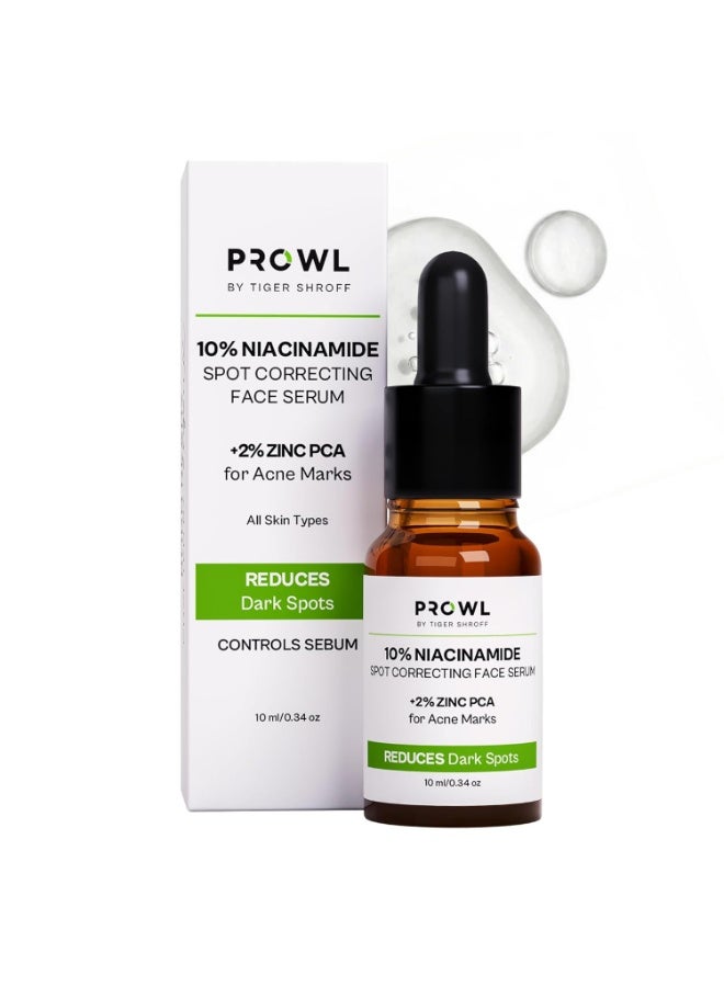PROWL by Tiger Shroff 10% Niacinamide spot correcting face Serum with 2% Zinc PCA for Oily & Acne Prone Skin | Reduces Dark Spots, Pigmentation & Controls Oil for Men  | 10ml - Image 1