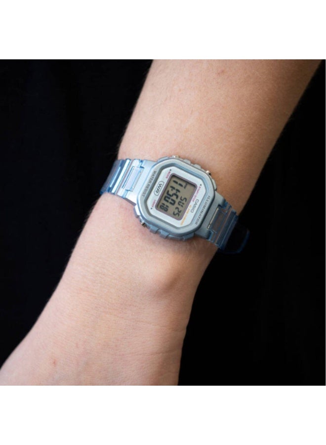 كاسيو ساعة كاسيو LA‑20WHS‑2ADF رقمية، بسوار راتنج شفاف أزرق، إضاءة LED، تصميم نحيف - Image 5