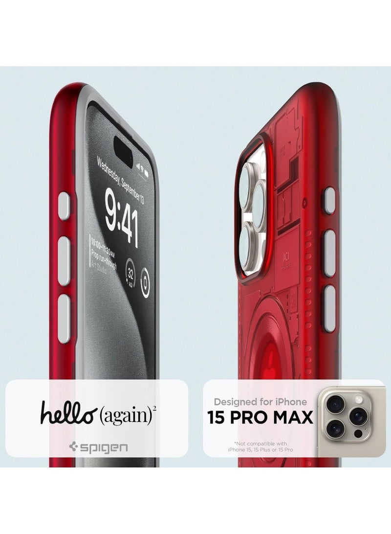 Apple iPhone 15 Pro Max Classic C1 MagFit Case Cover with MagSafe & Extreme Protection Tech - Ruby  - Image 2