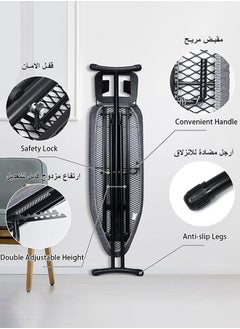 ماركة غير محددة طاولة كي بغطاء أسود مقاوم للحرارة. مقاس القماش 102×33 سم  - Image 4