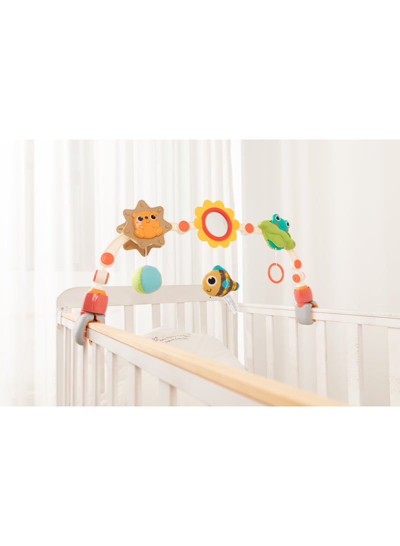 Hola Portable Activity Arch for Babies – Adjustable Stroller, Car Seat, or Crib Toy with Interactive Rattles, Teethers, Mirror, and Sensory Toys for Fine Motor Skills and Cognitive Development 0M+ - Image 4