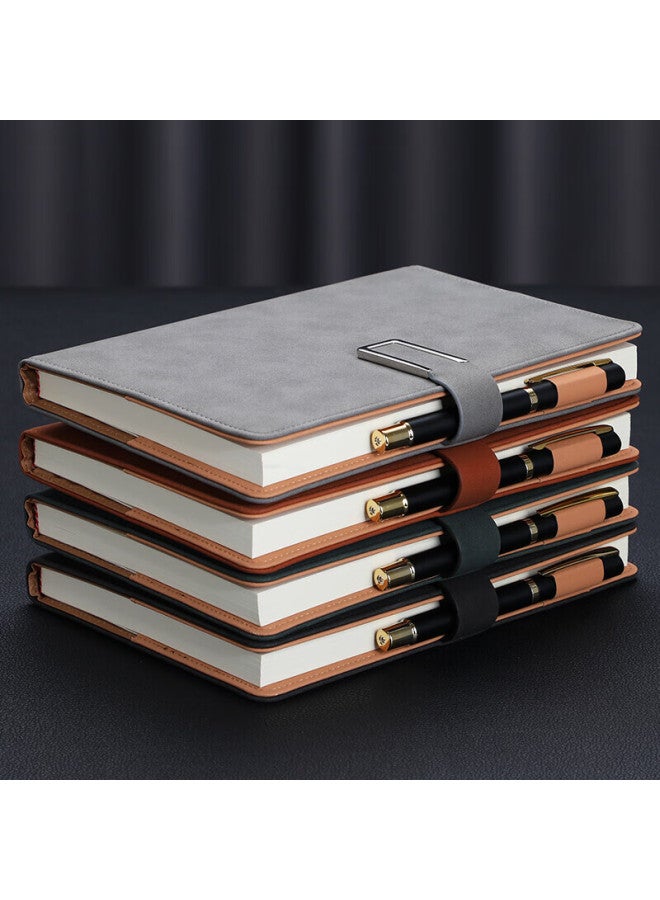 Longe Langjie Business Notebook, Thickened Journal, Sheepskin Cover Notebook, Stationery, Buckle Diary, Office Meeting Record Book, Customizable Logo, B5 Gray - Image 1
