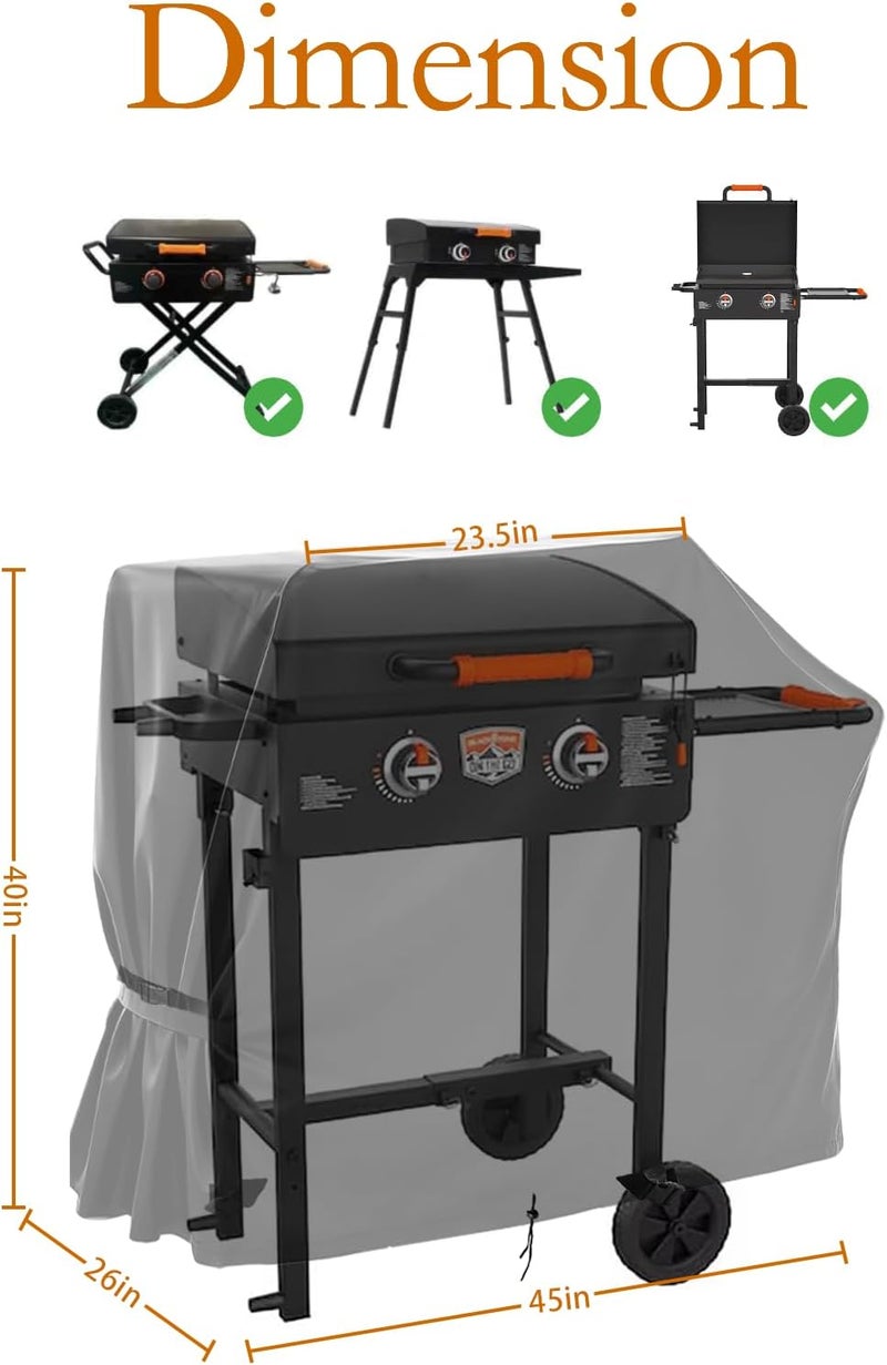 Guisong Propane Portable Grill Cover for Blackstone 22 Inch On The Go Gas Griddle,Heavy Duty Flat Top Grill Cover,Griddle Accessory for Black Stone Adventure Ready,45" W x 26" D x 40" H - Image 2