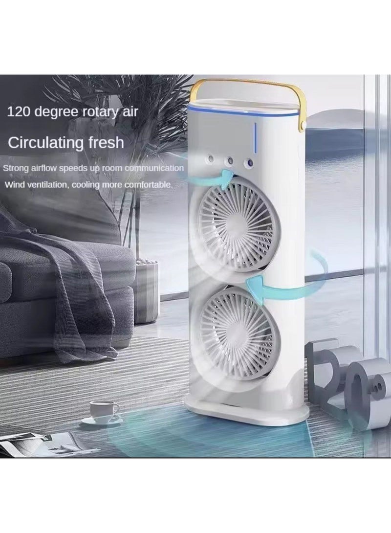 مروحة تبريد محمولة قابلة لإعادة الشحن – هواء بارد ورذاذ منعش في أي وقت Bu - Image 5