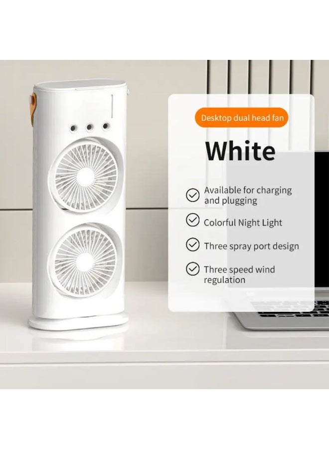 مروحة تبريد محمولة قابلة لإعادة الشحن – هواء بارد ورذاذ منعش في أي وقت Bu - Image 1