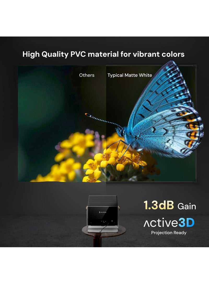 فاليريون شاشة جهاز عرض بإطار ثابت مقاس 120 بوصة، كسب 1.3 ديسيبل، تحسين جودة الصورة بنسبة 80%، دقة 4K/8K فائقة الوضوح، متوافقة مع أجهزة العرض ذات الإسقاط الطويل والقصير والقصير جداً - Image 2