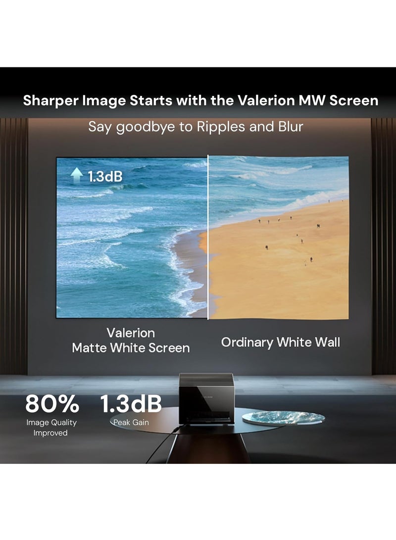 فاليريون شاشة جهاز عرض بإطار ثابت مقاس 120 بوصة، كسب 1.3 ديسيبل، تحسين جودة الصورة بنسبة 80%، دقة 4K/8K فائقة الوضوح، متوافقة مع أجهزة العرض ذات الإسقاط الطويل والقصير والقصير جداً - Image 4