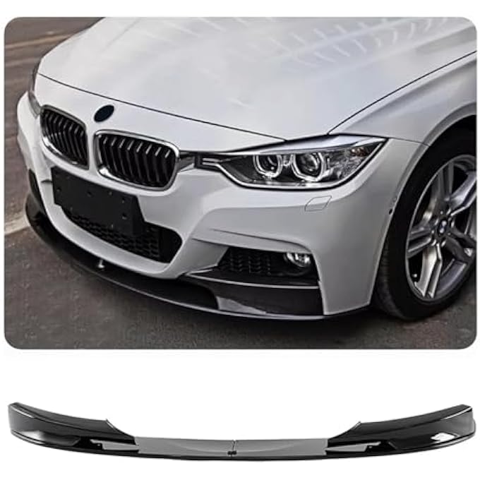 JHRISE Front Bumper Lip for BMW 3-Series E90 E91 325i 335i LCI M Sport 2009 2010 2011 2012 MP Style Front Bumper Lip Splitter Spoiler (Gloss Black) - Image 1