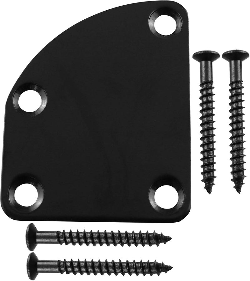 AXLIZER 1 SET Electric Guitar Neck Plate Curved Cutaway Semi Round Neck Joint Back Mounting Plate 4 Holes with Screws Compatible with Guitar Bass Parts Replacement - Image 3