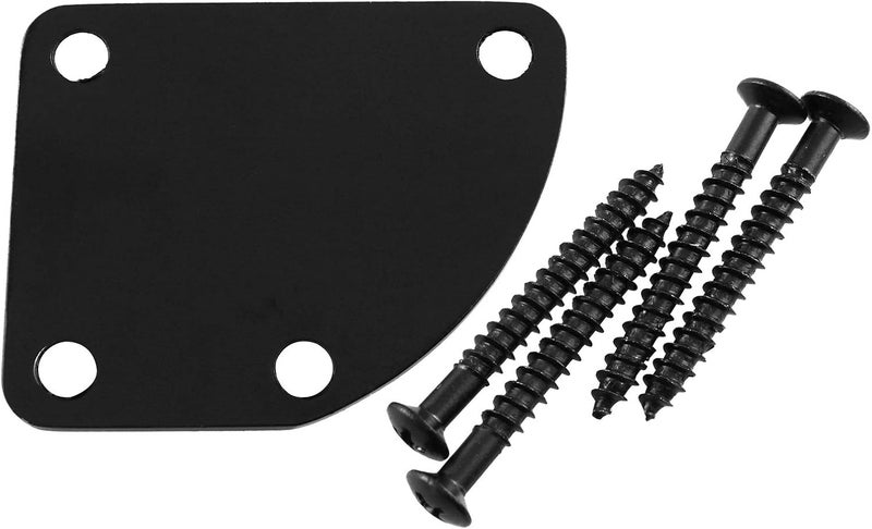 AXLIZER 1 SET Electric Guitar Neck Plate Curved Cutaway Semi Round Neck Joint Back Mounting Plate 4 Holes with Screws Compatible with Guitar Bass Parts Replacement - Image 2