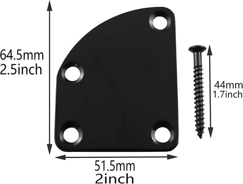 AXLIZER 1 SET Electric Guitar Neck Plate Curved Cutaway Semi Round Neck Joint Back Mounting Plate 4 Holes with Screws Compatible with Guitar Bass Parts Replacement - Image 5