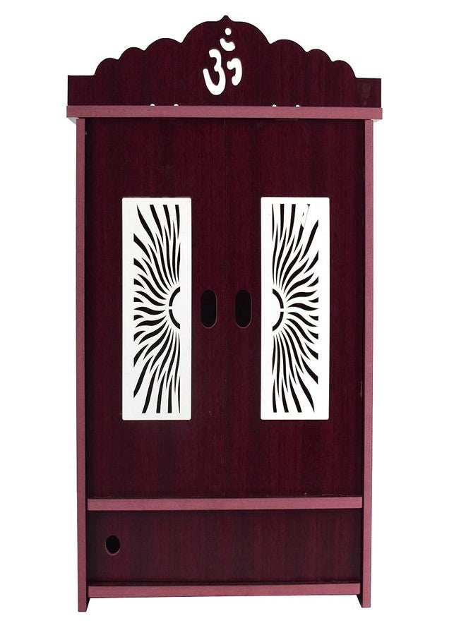 Comert Wooden Wall Hanging Temple for Home and Shop ,Office and Home showpiece Temple with Acrylic Design, Maroon, (Size:41 X 28 X 19 cm) (Maroon) - Image 2