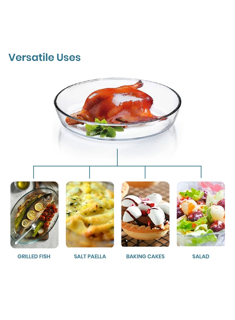 Laopala Serving Bowl (1600ML) Oven & Microwave Safe Bowl Borosilicate Glass Clear & Borosil Glass Baking Dish - Image 4