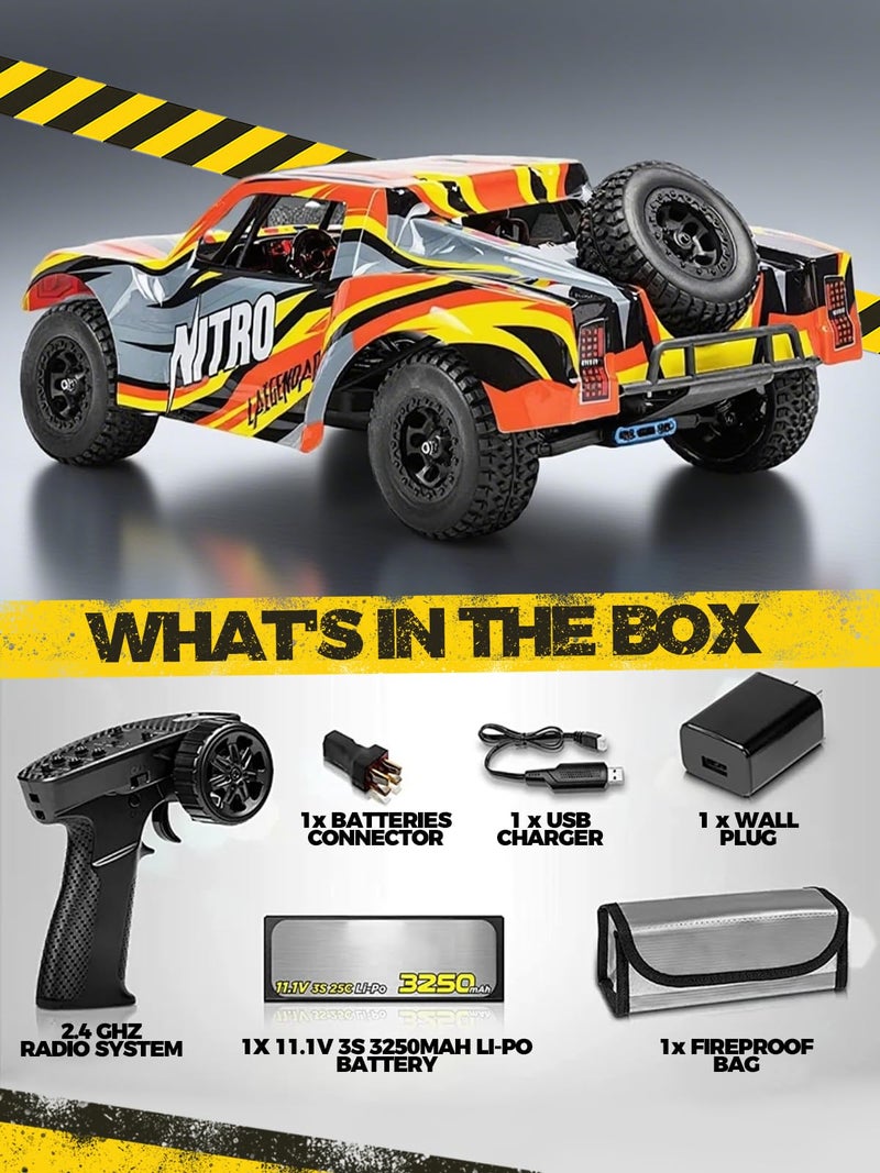 Verahaus 18 Scale Brushless RC Cars for AdultsMax 40mph Electric OffRoad Monster TruckWaterproof High Speed RC Car 4WD Remote Control Car with 3S Lipo 30 Min Play All Terrain - Image 5