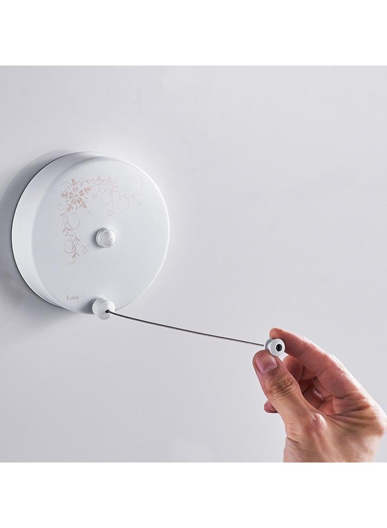 Loquat Stainless Steel Wall Mounted Clothes Line(Five Meter Punched European White)