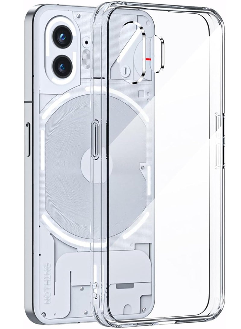 ELTRAZONE Nothing Phone 2 Case Clear, Hard PC Back + Soft TPU Bumper Crystal Clear Slim Fit Lightweight Transparent Skin Cover Shockproof Non-Slip Anti-Yellow Heavy Duty Protection (Clear) - Image 1