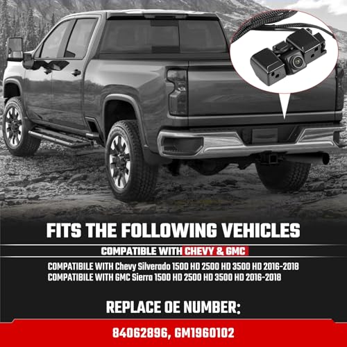ISINSWIFT Backup Camera Rear View Camera Fit for Chevy Silverado GMC Sierra 1500 2500 3500 20162019 Parking Park Assist Camera Replaces 84062896 - Image 3