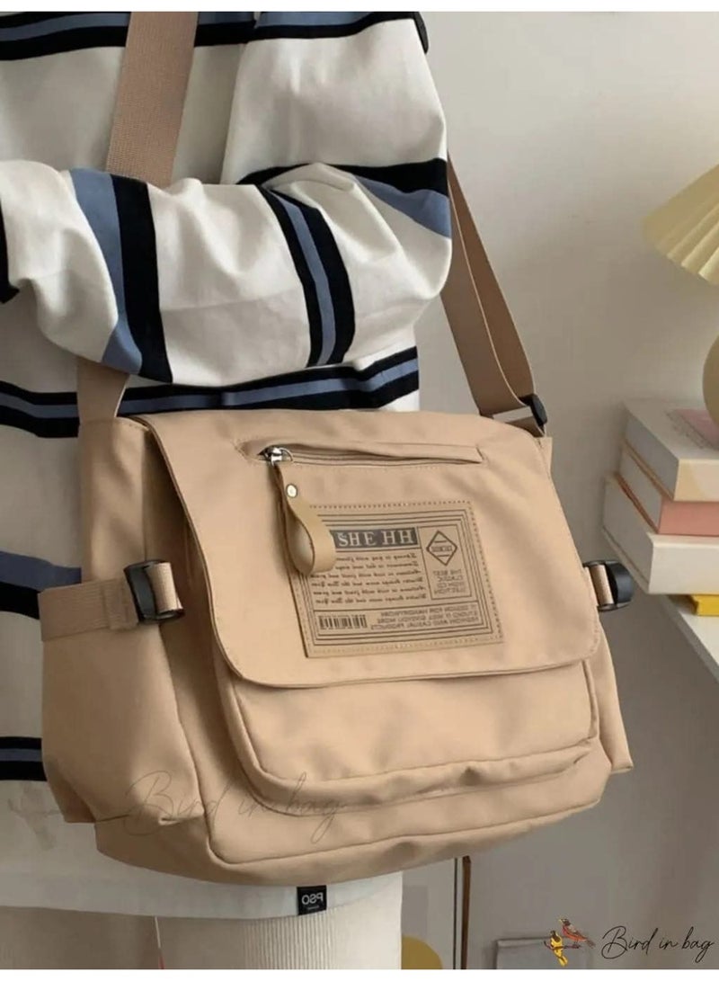 Shein Women's  Waterproof Shoulder crossbody Tote bag Large Capacity Multi-purpose Messenger bag- Beige  - Image 1