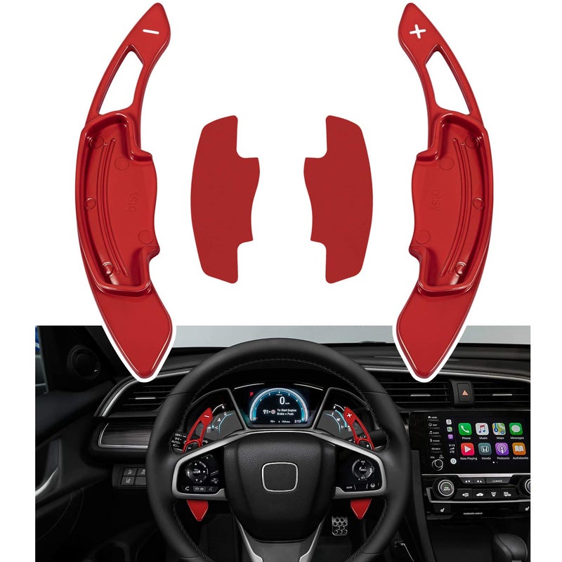 Bonbo Red Sports Aluminum Steering Wheel Paddle Shifter Extension Cover trim interior Accessories for Honda Accord Civic Insight CR-V - Image 1
