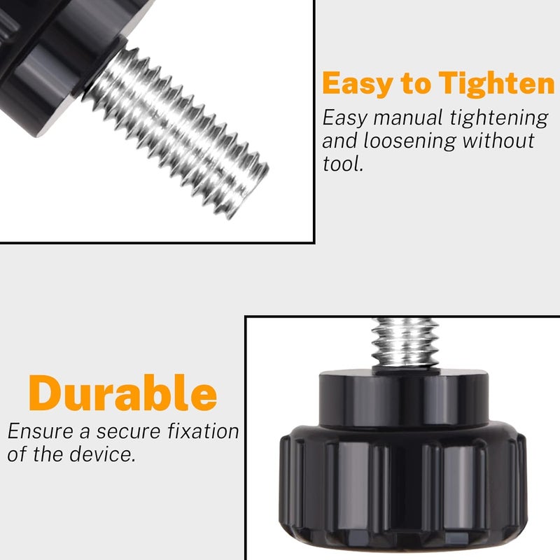 NICECRAFT 12 Pcs M4 x 10mm Threaded Knurled Thumbscrew, Monitor Screws Vesa Mount Screws Carbon Steel Clamping Knobs Grip Thumb Screw Mounting Thumb Screw - Image 3