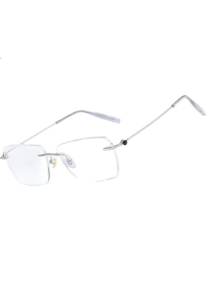 CAPONI Color-Changing Anti-Blue Light Glasses Men Pure Titanium Frameless Plain Glasses Ultra-Light Anti-Radiation Mobile Computer Eye Protection Glasses Non-Prescription - Image 3