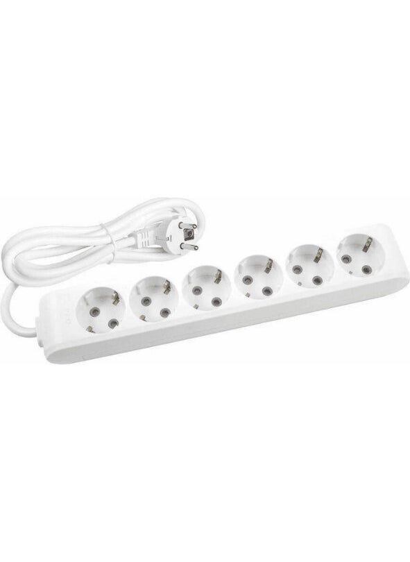 Viko Multi Let (6 Pcs) Six Point Socket Grounded Child Protected Cable 3 (Three) Meters (8 Pieces)  - Image 1